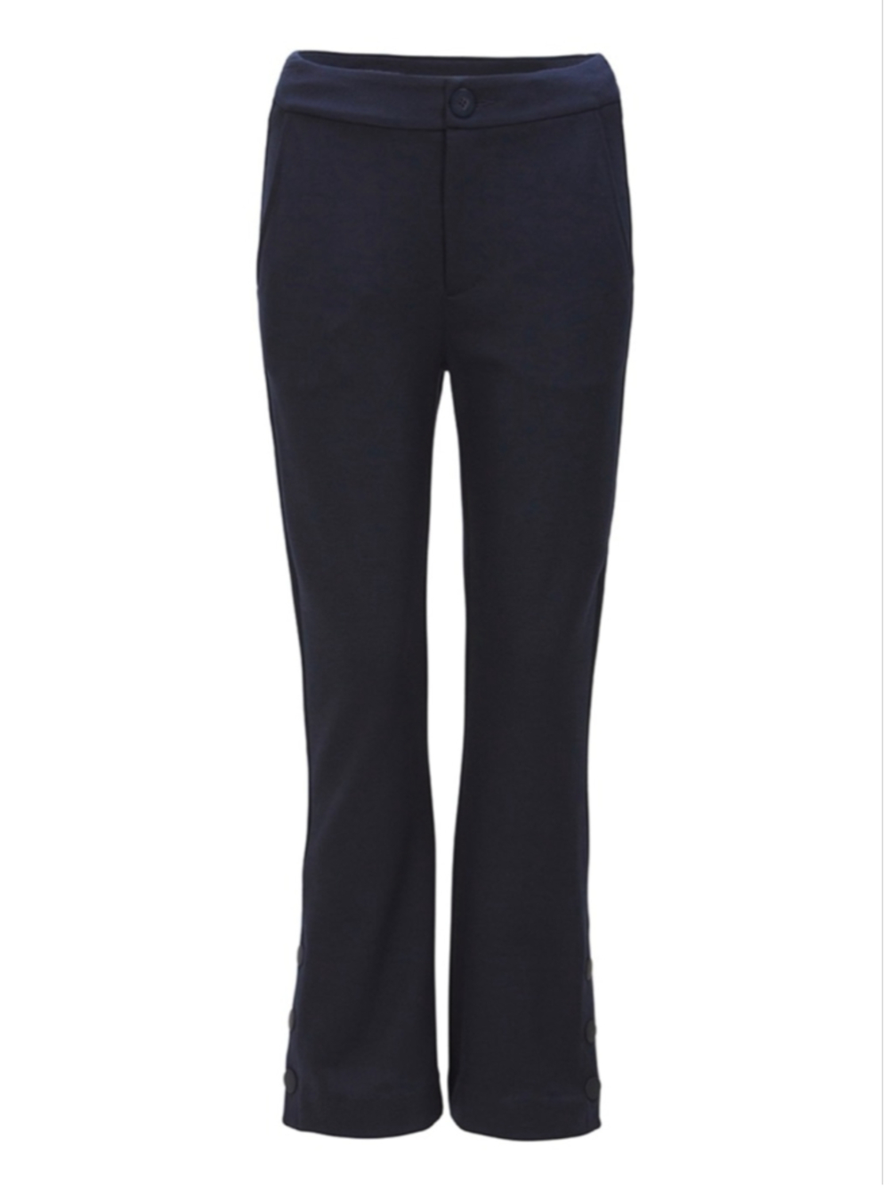 CAbi Keen Kick Flare #6043 Navy Flare Crop Pants Size 8 EUC